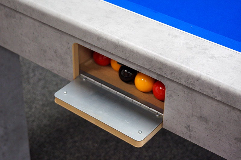 Signature Warwick Pool Dining Table In Concrete - Ball Return (Open)